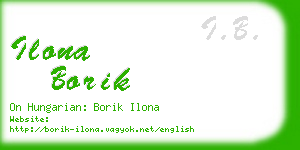 ilona borik business card